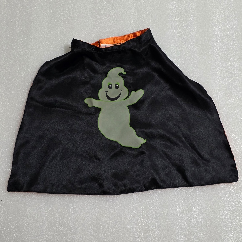 Build-a-Bear Ghost Cape Glow in the Dark Orange & Black Satin Halloween